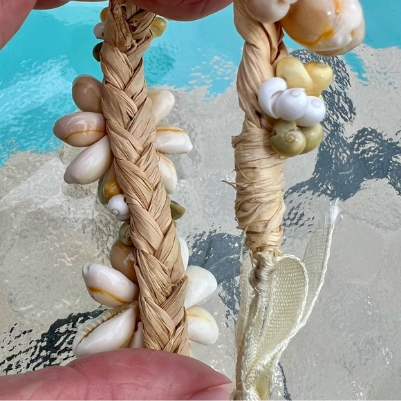 Hawaiian Shell Flower Choker Necklace and Bracelet Aloha Tropical Vacay Cruise - Picture 5 of 6